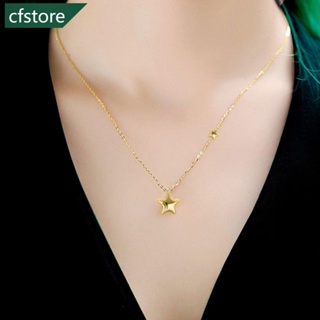 Cfstore สร้อยคอสเตนเลส จี้รูปดาวห้าแฉก เรียบง่าย สีแดง แฟชั่น สําหรับผู้หญิง K5T6