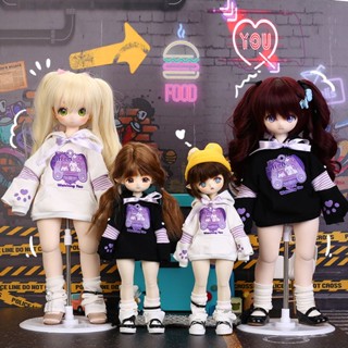 เสื้อกันหนาว มีฮู้ด ลายเกมคอนโซลแมว 1/6 1/4 BJD สําหรับตุ๊กตา