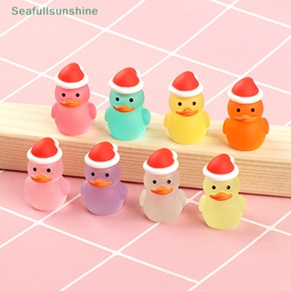 Seaf&gt; หมวกเป็ดเรืองแสง ขนาดเล็ก สีแดง สําหรับตกแต่งบ้านตุ๊กตา สวน DIY 1 5 ชิ้น