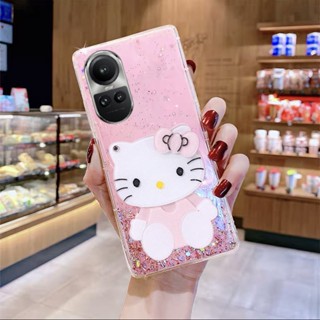 พร้อมส่ง เคสโทรศัพท์มือถือแบบใส กันกระแทก ลายการ์ตูนน่ารัก พร้อมกระจกแต่งหน้า สําหรับ OPPO Reno10 Pro Reno 10 Reno10 Pro+ 5G