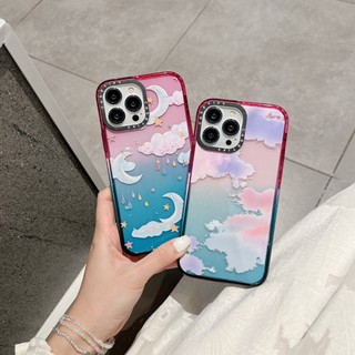 Casetify เคสป้องกันโทรศัพท์มือถืออะคริลิค ลายก้อนเมฆ สีสันสดใส สําหรับ iPhone 14 12 13 Pro Max