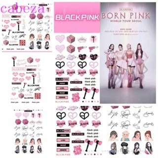 Cabeza สติกเกอร์รอยสักชั่วคราว ลาย Blackpink JENNIE JISOO Blackpink หลายรูปแบบ ล้างออกง่าย Blackpink LISA Black Pink Facial Sticker Black Pink Concert