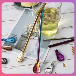 Creative Pipette Scoop Straw Spoon Filter Stainless Steel 304 Detachable Drinking Reusable Metal Straws Drinkware Bar Milk Tea Coffee Stirring Spoon [COD]