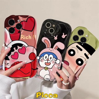 เคสโทรศัพท์มือถือ ขอบโค้ง ลายการ์ตูนโดราเอมอน กระต่ายชินจัง 3D สําหรับ Realme C55 C53 C25Y C25 C20 C25s C21Y C35 C33 C30 C21 C11 C15 C3 C17 C2 C20A C1 C31 9i 5 7i 6i 5s 5i C12