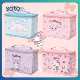 ♫ Sanrio Storage Box Japanese Style Cartoon Girl Heart Cinnamoroll Portable Cosmetic Case Kulomi Hand-carried Cosmetic Bag Storage Tools