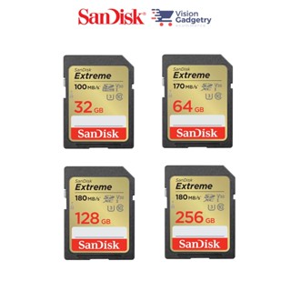 Sandisk การ์ด Extreme SDHCTM SDXCTM C10 U3 V30 UHS-I 100MBs 170MBs 180MBs 32GB 64GB 128GB 256GB 512GB