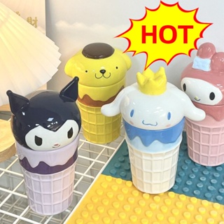 Graby2023 แก้วกาแฟเซรามิค ลาย Sanrio Kuromi Cinnamon Dog Pudding Dog 3D ของขวัญ สําหรับเด็ก ตกแต่งบ้าน [สุดคุ้ม CP]