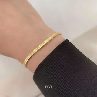 Ygt สร้อยข้อมือ สเตนเลส ชุบทอง 18k เครื่องประดับ สไตล์พังก์