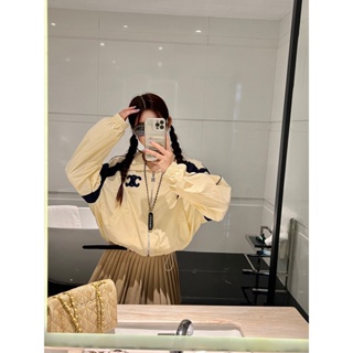 ZNWT CEL Beaute 2023 spring and summer new ice cream color Arc de Triomphe embroidery contrast color loose casual all-match sun protection coat