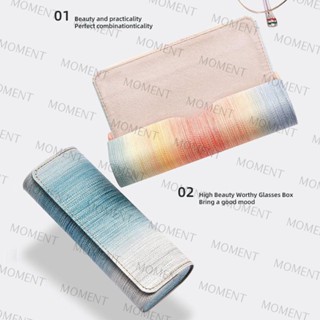 MOMENT กล่องใส่แว่นตา แบบพกพา สีรุ้ง แบบเรียบง่าย อุปกรณ์เสริม