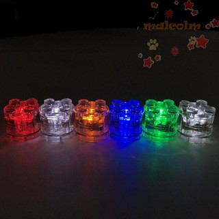Malcolm บล็อคตัวต่อ LED 2x2 หลากสีสัน ของเล่นเสริมการเรียนรู้เด็ก