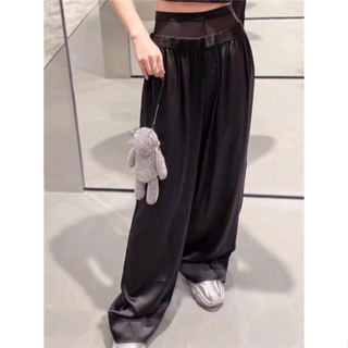 AWEK Alexander Wang @ 23 spring and summer new fashion personalized stitching design casual loose all-match wide leg trousers