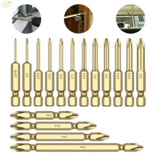 【VARSTR】Screwdriver Bit PH0 PH1 1/4 Hex Shank 16PCS 50mm Drill Screwdriver Electric