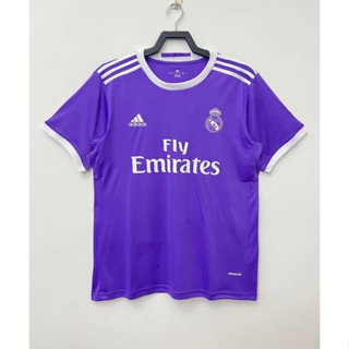 เสื้อกีฬาแขนสั้น ลายทีมฟุตบอล Real Madrid 16-17 ชุดเยือน สไตล์เรโทร