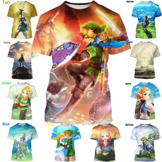 เสื้อยืดแขนสั้นลําลอง พิมพ์ลาย The Legend of Zelda 3 มิติ แฟชั่นฤดูร้อน สไตล์คลาสสิก สําหรับผู้ชาย