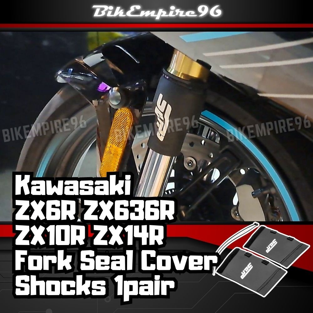 Kawasaki ZX6R ZX636R ZX10R ZX14R รถจักรยานยนต์ด้านข้างลงส้อมซีลฝาครอบ Shocks 1 คู่คุณภาพวัสดุยืดหยุ่