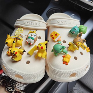 ชุดอุปกรณ์ตกแต่งรองเท้า ลายการ์ตูน Pikachu Squirtle Jibbitz Doraemon Jibits Crocs Pin Pokemon สําหรับเด็ก