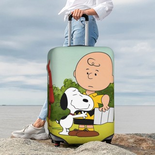 (พร้อมส่ง) ผ้าคลุมกระเป๋าเดินทางแฟชั่น หนา กันฝุ่น กันน้ํา ลาย snoopy happy birthday ขนาด 18 นิ้ว - 32 นิ้ว