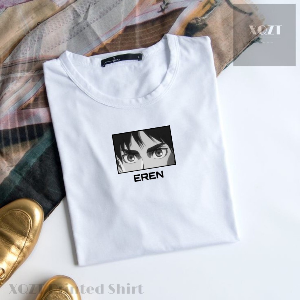 สีขาว a Attack On Titan Eren Yeager Eren Jaeger Anime Manga New Trend Aesthetic Design Shirt (A17)_0