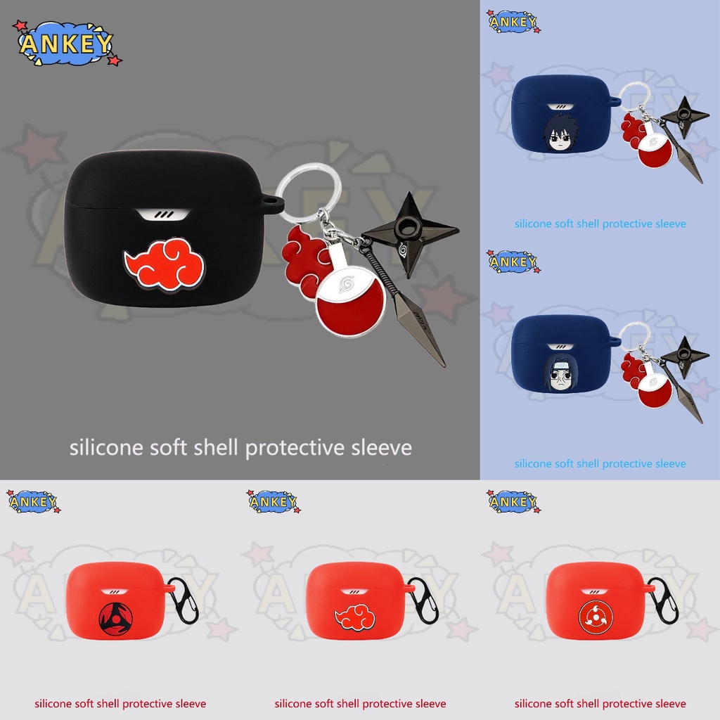 Case for JBL Wave Buds 2 , Vibe Buds Case Earphone Silicone Case Cool Boy Earbuds Soft Protective Headphone Cover Headset Skin with Pendant