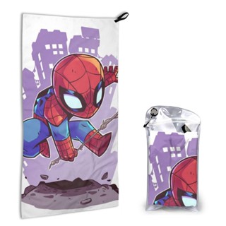 ผ้าขนหนู แบบนิ่ม ดูดซับน้ําได้ดี ลาย Marvel Spiderman ขนาด 16x31.5 นิ้ว สําหรับตั้งแคมป์ เล่นกีฬา ฟิตเนส โยคะ