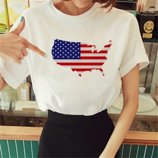 เสื้อยืด ลายการ์ตูน Usa สไตล์ญี่ปุ่น ฮาราจูกุ สําหรับผู้หญิง