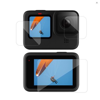 TELESIN 3pcs Tempered Glass Screen Protector Protective Lens Film Replacement for   9 Black Action Camera