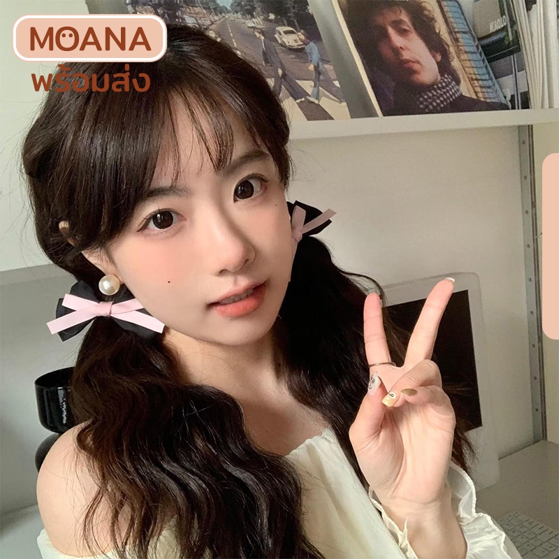 พร้อมส่งไทย : กิ๊บ หนีบโบว์ 2 สี ขาว ดำ กิ๊บเล็ก น่ารัก มุ้งมิ้ง สไตล์เกาหลี กิ๊บติดผม - รูปที่ 4