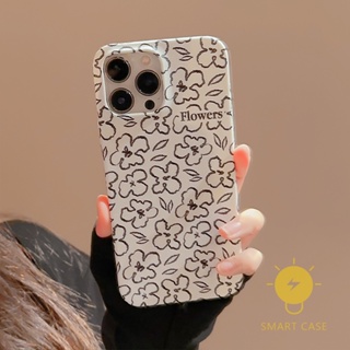 For เคสไอโฟน 14 Pro Max [Mini Flower Hard Matte] เคส Phone Case For iPhone 14 Pro Max Plus 13 12 11 X XS Max XR SE 8 7 For เคสไอโฟน11 Ins Korean Style Retro Classic Couple Shockproof Protective TPU Cover Shell