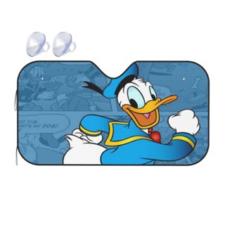 ม่านบังแดดกระจกหน้ารถยนต์ แบบพับได้ ลายอนิเมะ Donald Duck