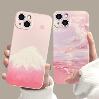เคสโทรศัพท์มือถือ ซิลิโคนนุ่ม ลายภาพวาดสีน้ํามัน รูปภูเขา ขนาดเล็ก สําหรับ Oppo A5s A15 A16 A9 A11x A54 A55 A77 A73 A92s A93 A95 F9 F11 F12 F17PRO