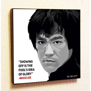 โปสเตอร์อะคริลิค ผ้าแคนวาส พิมพ์ลายคําคม Bruce Lee สําหรับตกแต่งผนังบ้าน