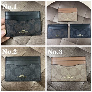 Slim Id Card Case In Signature Canvas F58110 ที่ใส่นามบัตร กระเป๋าสตางค์ COAC H ผู้หญิง