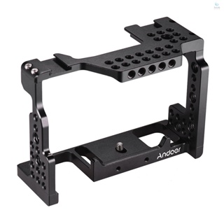 Andoer Camera Cage Video Film Movie Making Stabilizer Aluminum Alloy 1/4 Inch Screw with Cold Shoe Mount for  A7II/A7III/A7SII/A7M3/A7RII/A7RIII Camera