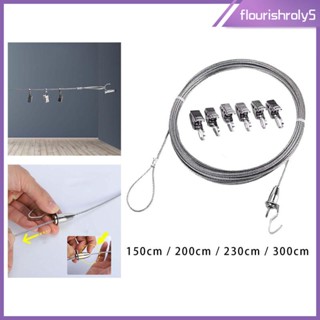 [Flourishroly5] ราวตากผ้า สเตนเลส ลวดซักผ้า สายแขวน เชือกลวดกลางแจ้ง