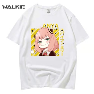 แฟชั่นใหม่ล่าสุด WALKIE Spy x Family Anya Forger Cosplay T-shirt Men Girl Cotton t shirt Summer Short-sleeve Tees tops_0