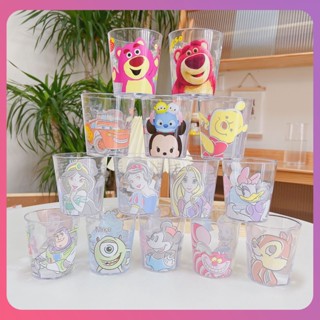 Creative Disney Water Cup Mouthwash Cup Tooth Cup Cute Mickey Winnie Pattern Transparent High Quality Acrylic Cup Juice Drink Couple Cup Home Tools [COD]