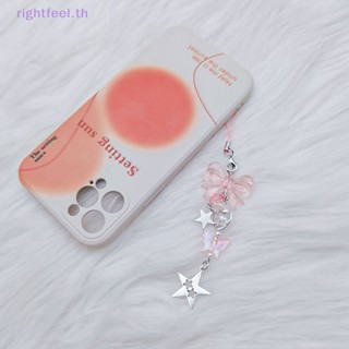 Rightfeel.th ใหม่ จี้โบว์ ดาวห้าแฉก สีชมพู โซ่โทรศัพท์มือถือ สาวหวาน หัวใจ ฤดูร้อน ตกแต่งกระเป๋า ผู้หญิง เครื่องประดับ จี้