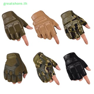 Greatshore ถุงมือยุทธวิธีกลางแจ้ง ทหาร ครึ่งนิ้ว ตกปลา ขี่จักรยาน กีฬา ทุกเพศ TH