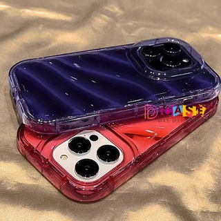 เคส For iPhone 11 13 12 14 15 16 Pro Max XR 6 7 8 Plus X XS Max เคสโทรศัพท์มือถือแบบนิ่ม กันกระแทก ลายคลื่น เคสไอโฟน11