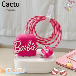 Cactu Barbie เคสป้องกันหัวชาร์จ 18 20W สีชมพู สําหรับตุ๊กตาบาร์บี้