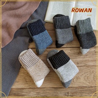 Rowans ถุงเท้า ผ้าขนสัตว์แคชเมียร์ แบบหนา ให้ความอบอุ่น สไตล์เรโทร สําหรับผู้ชาย 1 ชิ้น