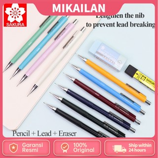 Sakura ดินสอกด 0.3 0.5 0.7 0.9 มม. สีมาการอง ป้องกันการแตกหัก สําหรับวาดภาพ XS-123 125 127 129
