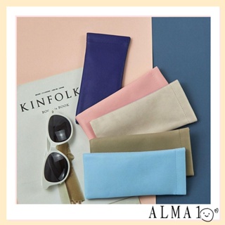 Alma เคสแว่นกันแดด, กรอบแว่นสายตาสั้น ป้องกัน เคสแว่นตาอ่านหนังสือ กระเป๋าแว่นกันแดด หนัง PU แบบพกพา อุปกรณ์เสริมแว่นตา