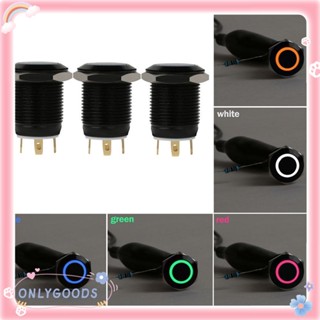 gadget 12v 4pin 12 มม. ปุ่มกดสวิตช์ไฟ led สีดําสําหรับติดรถยนต์