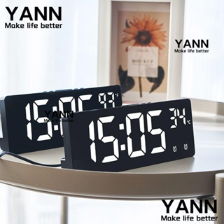 Yann1 นาฬิกาปลุกดิจิทัล LED มีปฏิทิน บอกอุณหภูมิ แบ็คไลท์ สําหรับตกแต่งบ้าน