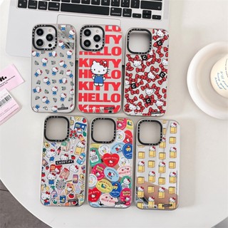 Casetifg เคสโทรศัพท์มือถือ ซิลิโคนแข็ง กันกระแทก ลาย Hello Kitty KT พร้อมกล่อง หรูหรา สําหรับ iPhone 11 12 13 14 Pro Max 14Plus