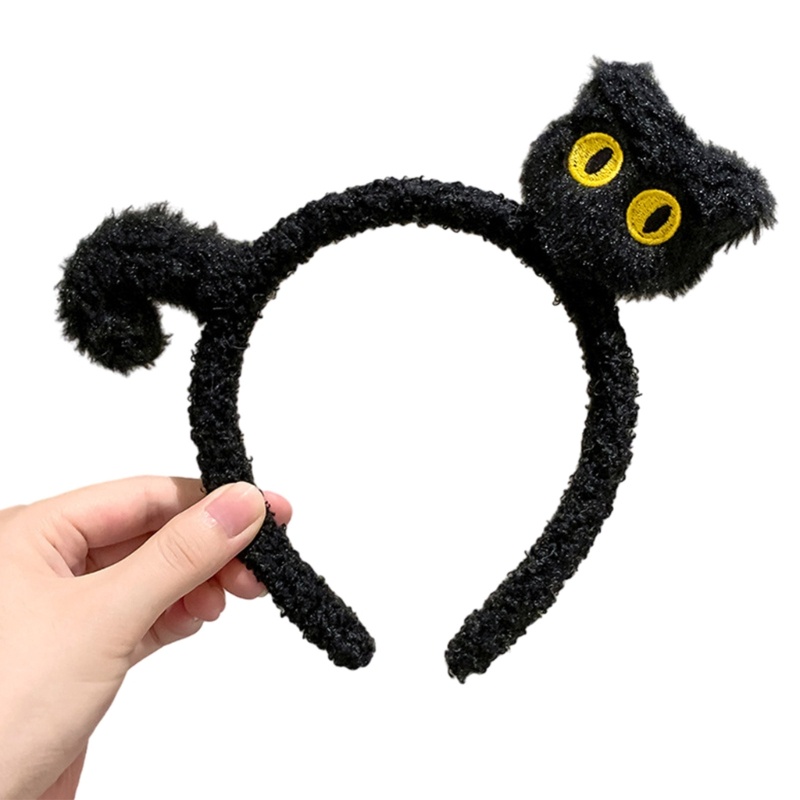 Jenniferab นักเรียนถ่ายภาพ Hairband ตุ๊กตาแมวรูปร่างผม Hoop สําหรับปาร์ตี้ฮาโลวีน