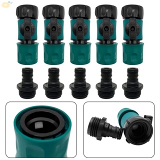 【VARSTR】5 Set Plastic Connector 3/4 Inch GHT With Shutoff Valve Set Male And Female