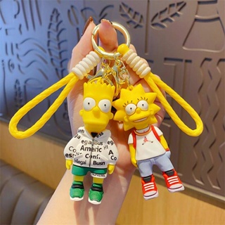 Cartoon Simpson Keychain Female Cute Couple Key Chain Pendant Car Key Schoolbag Pendant Male Creative Gift CKgt